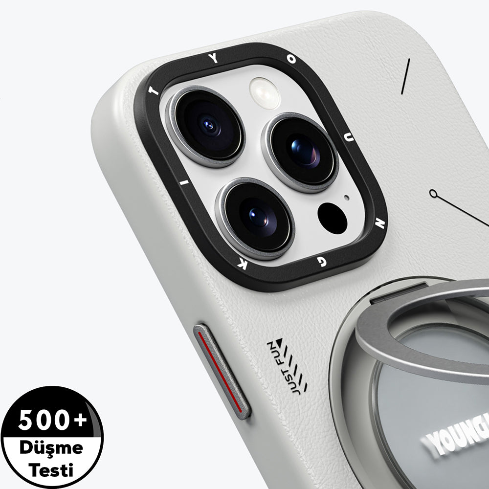 Youngkit Tech Leather Serisi iPhone 15 Pro Kılıf M-safe Şarj Özellikli 360° Standlı Basit Mat Deri Desenli Kılıf Youngkit Tech Leather Serisi iPhone 15 Pro Kılıf M-safe Şarj Özellikli 360° Standlı Basit Mat Deri Desenli Kılıf